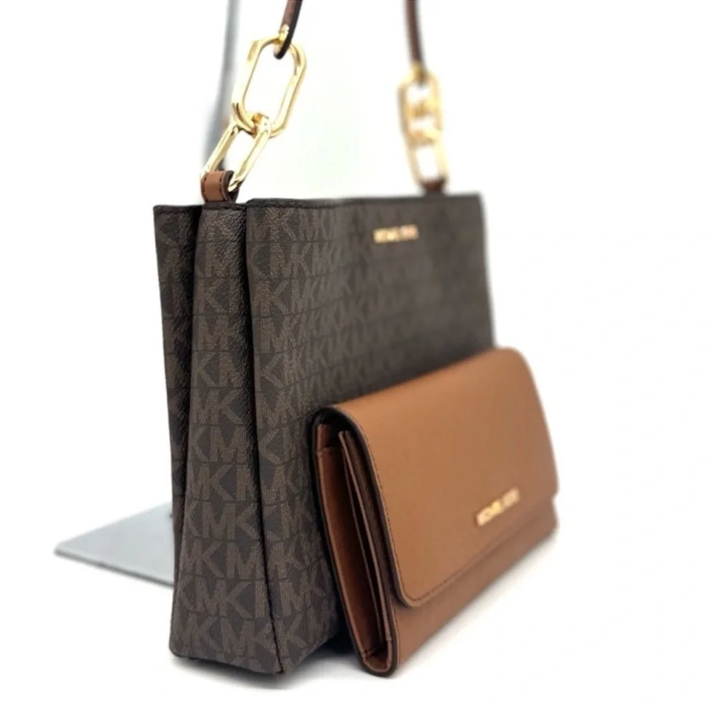 Michael Kors Trisha Medium Triple Compartment Crossbody Bag & Trifold Wallet Set